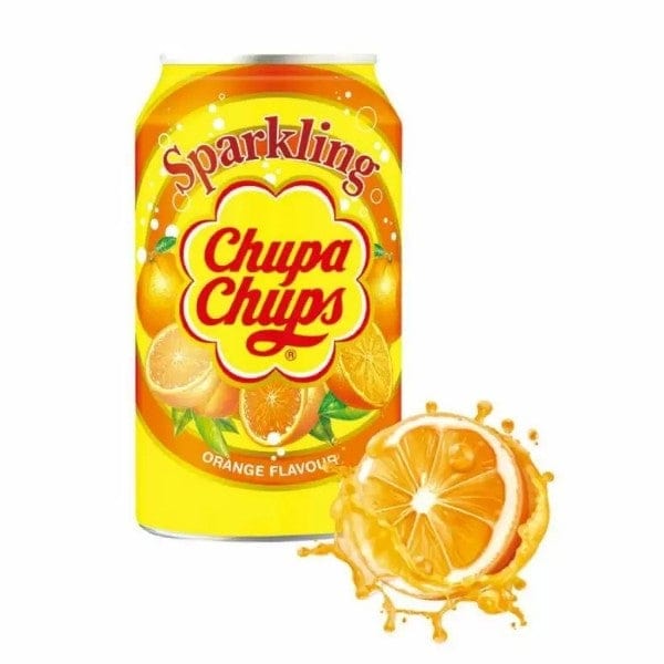Chupa Chups Sparkling Orange Flavour Soft Drink Can 345ml